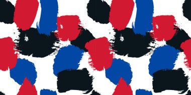 Soyut sanat geçmişi. Güney Kore bayrağının renkleriyle kusursuz bir desen. ambalaj için modern soyut tasarım, giysiler için baskı, kumaş