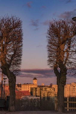 Gün batımında Stockholm manzarası
