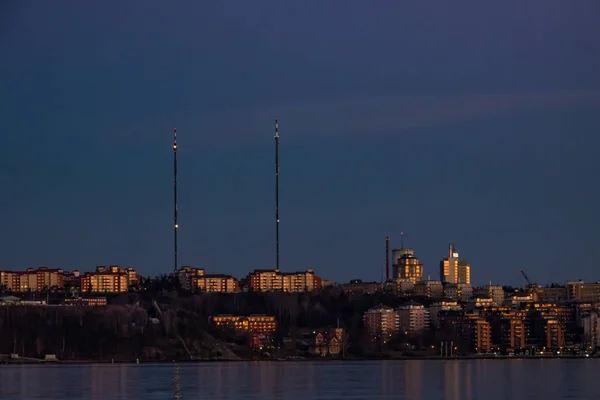 Stockholm Sweden City Skyline Baltic Sea Nacka Suburb — Stock Photo, Image