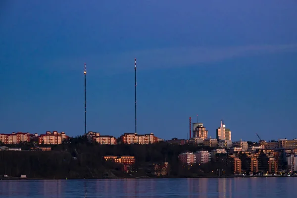 Stockholm Sweden City Skyline Baltic Sea Nacka Suburb — Stock Photo, Image