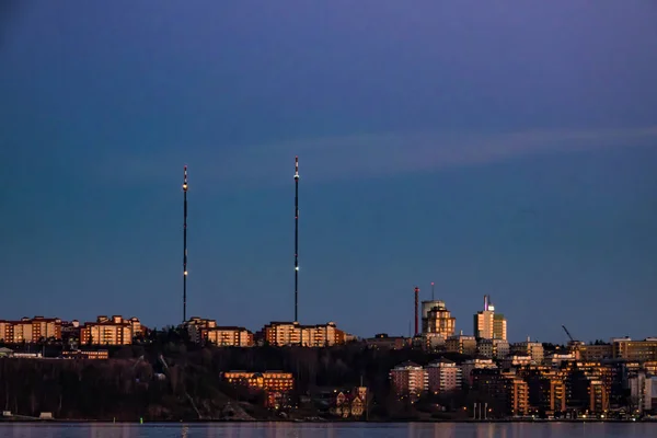 Stockholm Suède Horizon Ville Long Mer Baltique Banlieue Nacka — Photo