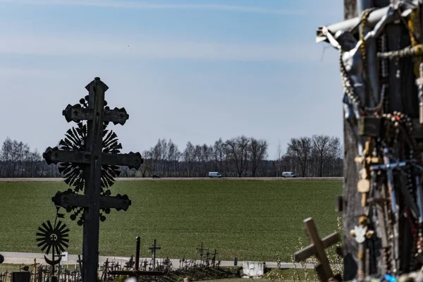 Siauliai Litva Kříže Krucifixy Kopci Kříže Poutní Místo Pro Katolíky — Stock fotografie