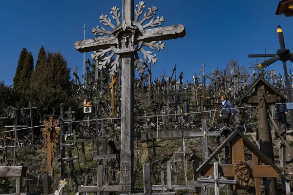 Siauliai Lituânia Cruzes Crucifixos Colina Das Cruzes Local Peregrinação Para — Fotografia de Stock