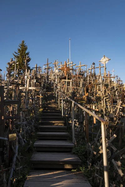 Siauliai Lituânia Monte Das Cruzes Local Peregrinação Para Católicos Uma — Fotografia de Stock