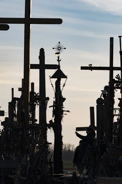 Siauliai Lituânia Monte Das Cruzes Local Peregrinação Para Católicos Uma — Fotografia de Stock