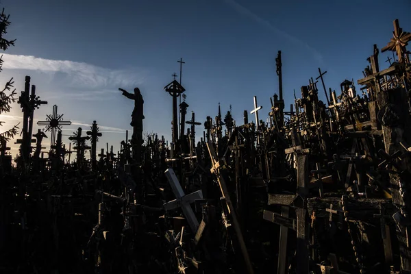 Siauliai Lituânia Monte Das Cruzes Local Peregrinação Para Católicos Uma — Fotografia de Stock