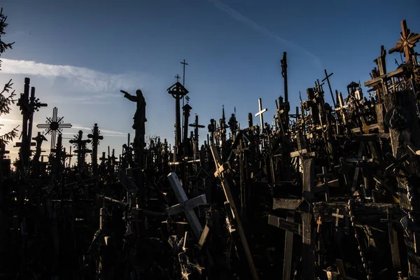 Siauliai Lituânia Monte Das Cruzes Local Peregrinação Para Católicos Uma — Fotografia de Stock