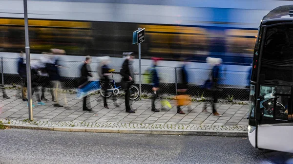 Sztokholm Szwecja Przystanek Autobusowy Commuter Liljeholmen — Zdjęcie stockowe