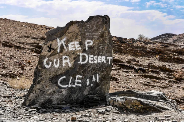 Namíbia Sivatag Jel Sürgetve Vezetők Tartani Sivatagban Tiszta — Stock Fotó