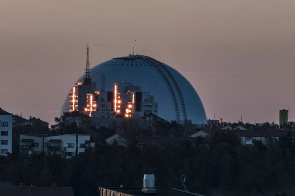 Estocolmo Suecia Ericsson Globe Arean Amanecer — Foto de Stock