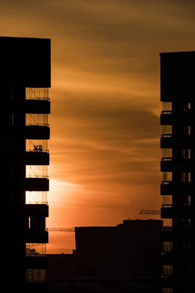 Stockholm Schweden Die Aufgehende Sonne Gesehen Durch Die Balkone Der — Stockfoto