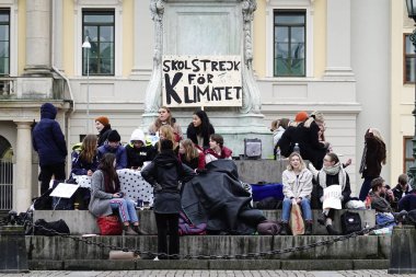 Göteborg, İsveç Lise iklim grev Gustav Adolfs torg.