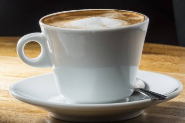 Stockholm, İsveç Bir kafede Bir Cappuccino.