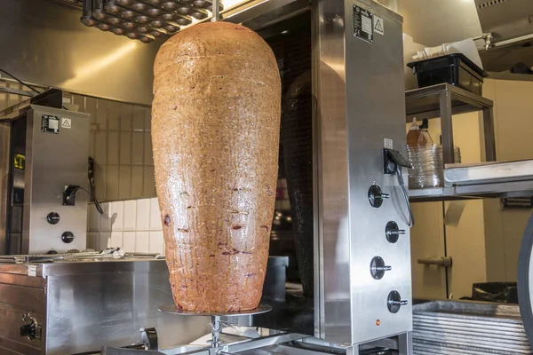 Stockholm Swedia Sebuah Roda Kebab Berputar Restoran Kebab — Stok Foto