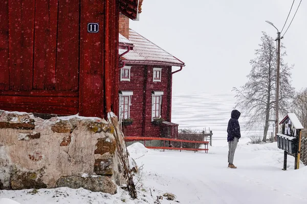 Mora Švédsko Malý Dům Jezeře Siljan Provincii Dalarna — Stock fotografie