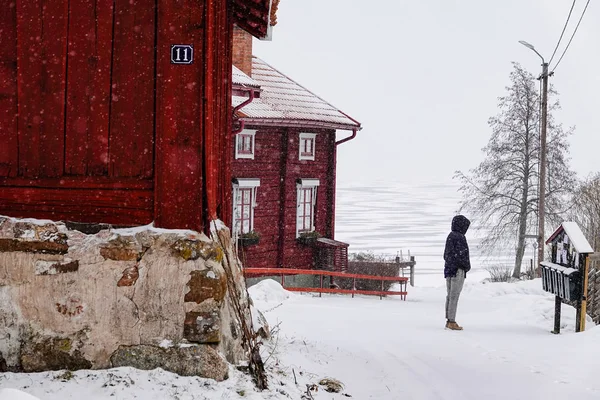 Mora Sverige Lite Hus Ved Siljan Sjøen Dalarna Provinsen – stockfoto