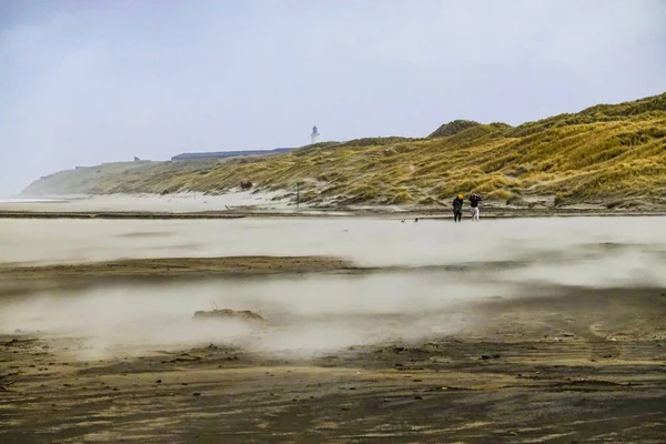Hirtshalls Dinamarca Una Playa Ventosa Día Invierno —  Fotos de Stock