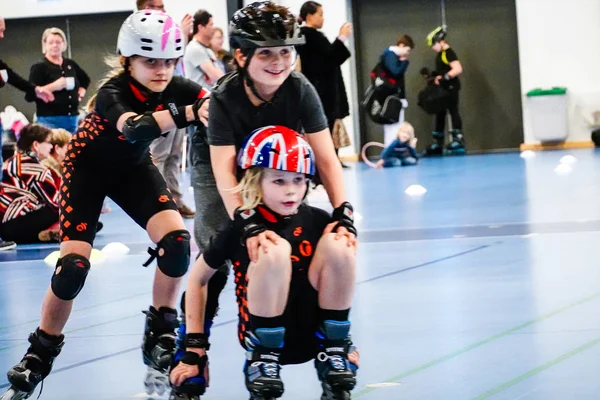 Hjorring Dinamarca Una Competición Velocidad Patines Pabellón Deportivo Local — Foto de Stock