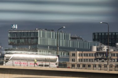 Stockholm, İsveç Turistik otobüsler Merkezi Stockholm Barnhusbron park.