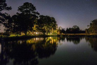 Broomes Adası, Maryland, Abd Patuxent Nehri üzerinde gece bir manzara ve bir ev.