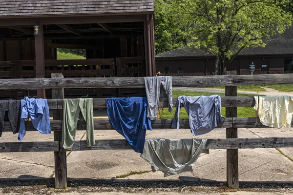 Broomes Island Maryland Eua Lavandaria Secando Sol Uma Casa Fazenda — Fotografia de Stock