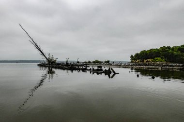 Mallows Bay, Maryland Abd Mallows Bay, Potomac Nehri üzerinde tarihi gemi enkazları koleksiyonu hayalet filosu.