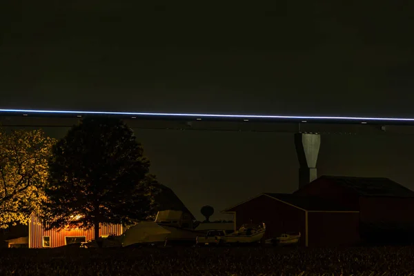 Solomons Island Maryland Puente Sobre Río Patuxent Por Noche —  Fotos de Stock