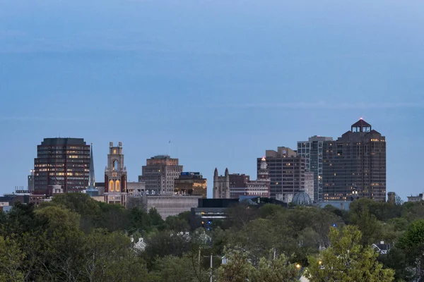 New Haven Connecticut Usa Stadens Silhuett Och Yale University — Stockfoto