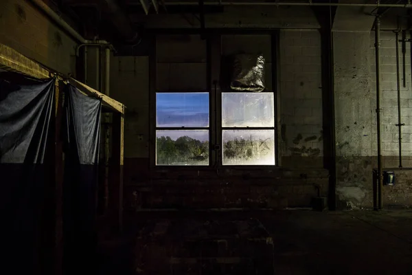 New Haven Connecticut Usa Big Windows Abandoned Industrial Facility Downtown — Stock Photo, Image