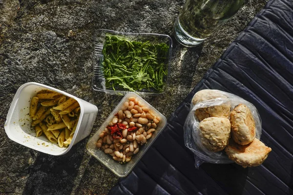 Stockholm Schweden Picknick Mit Pasta Und Bohnensalat — Stockfoto