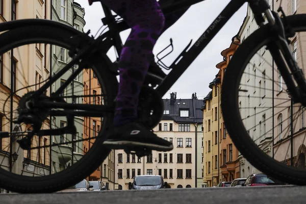 Стокгольм Швеция Пешеходы Площади Далсгатан Васастане — стоковое фото