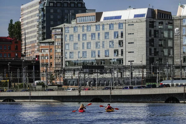 Stockholm Zweden Kayakers Het Waterlichaam Van Klarasjo — Stockfoto