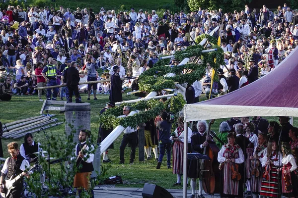 Leksand Sweden Swedish Midsummer Celebration Gropen Largest Celebration Sweden — Stock Fotó