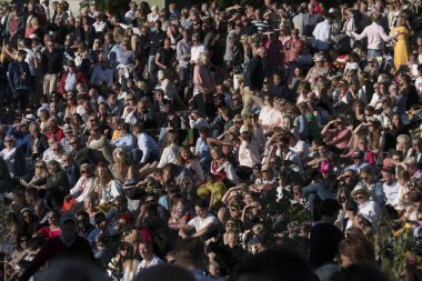 Leksand, Sweden The public at  the Swedish midsummer celebration, the largest such celebration in Sweden.