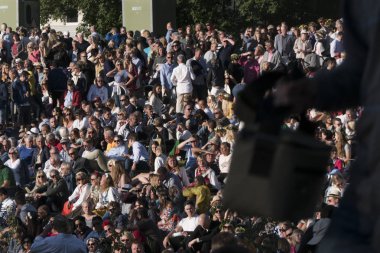 Leksand, Sweden The public at  the Swedish midsummer celebration, the largest such celebration in Sweden.