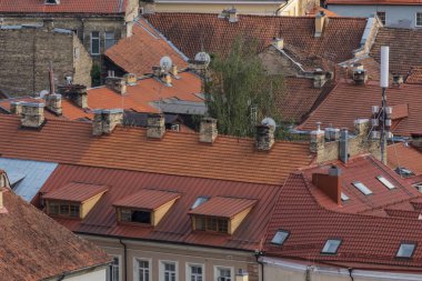 Vilnius, Litvanya Eski Şehir çatıları.