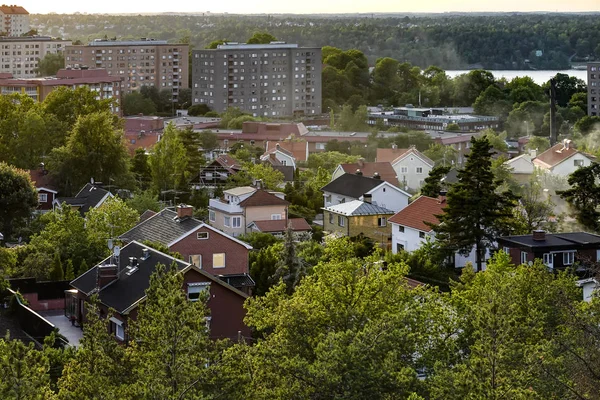 Stockholm Sweden Aprtment Building Och Private Houses Förorten Axelsberg — Stockfoto