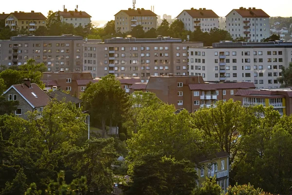 Stockholm Sweden Aprtment Building Private Houses Suburb Axelsberg — Stock Photo, Image