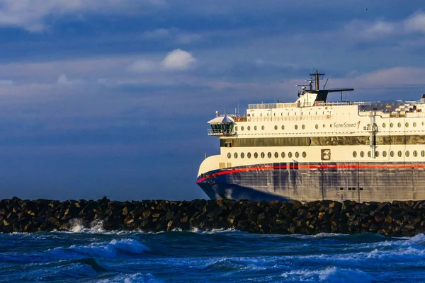 Hirtshals Danemark Ferry Grande Vitesse Colorline Quitte Brise Lames Destination — Photo