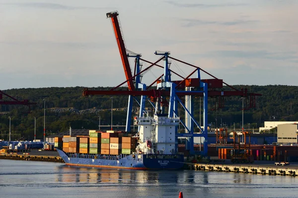 Göteborg Švédsko Cranes Lodě Gothenburgu — Stock fotografie