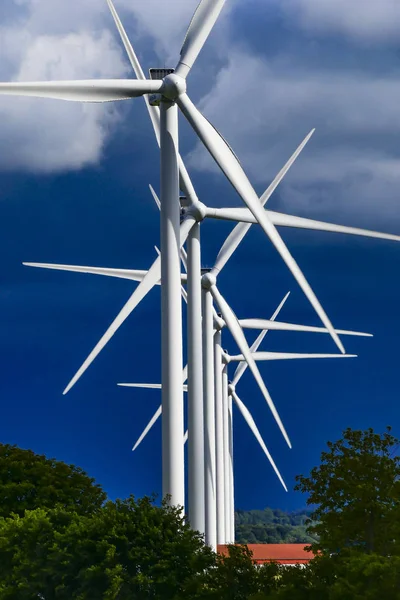 Vendsyssel Denmark Wind Turbines Roaring Landscape — Stock Photo, Image