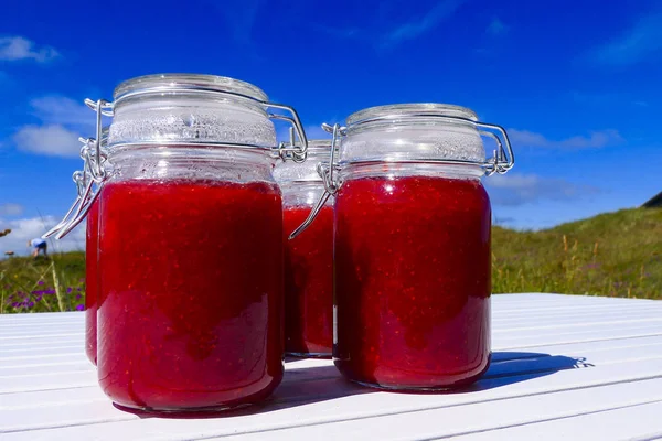 Frisch Gemachte Erdbeermarmelade — Stockfoto