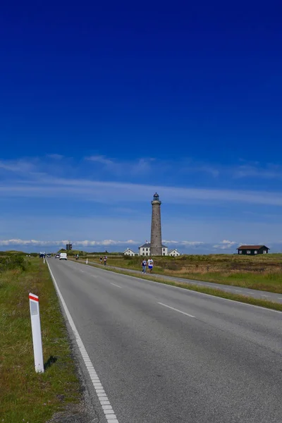 Skagen Denmark Skagen Lighthouse Also Known Skagen Grey Lighthouse Active — Stock Photo, Image