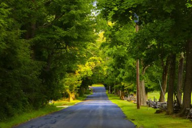 Norfolk, Connecticut, Abd Gün batımında bir ülke yolu