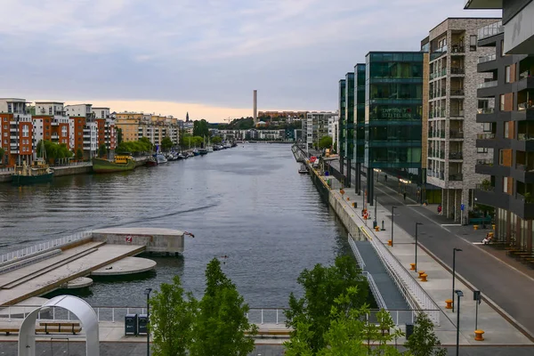 Estocolmo Suecia Niños Bañándose Canal Hammarby — Foto de Stock