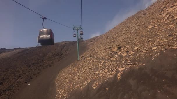 Etna Sicilië Italië Kabelbaan Naar Piek — Stockvideo