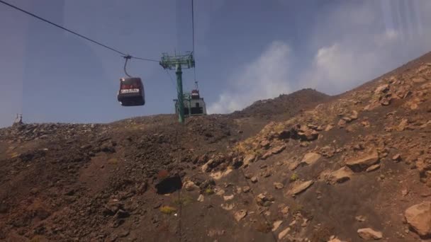 Etna Sicily Italy Cable Car Peak — Stock Video