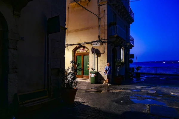 Siracusa Sicilia Italia Las Calles Traseras Isla Ortygia Amanecer — Foto de Stock