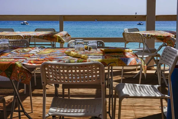 Syrakus Sizilien Italien Ein Restaurant Meer Ortygia Oder Ortigia Insel — Stockfoto