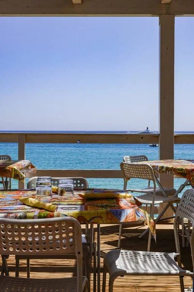 Syracuse Sicilya Talya Bir Sahil Restoranı Ortygia Veya Ortigia Ada — Stok fotoğraf